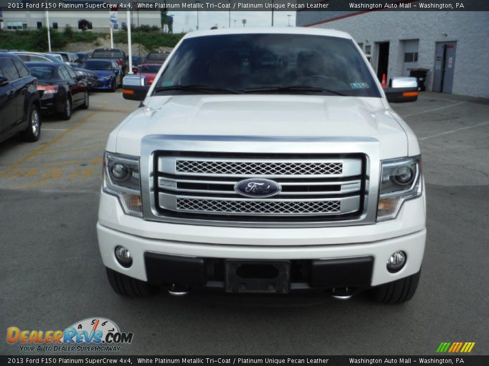 2013 Ford F150 Platinum SuperCrew 4x4 White Platinum Metallic Tri-Coat / Platinum Unique Pecan Leather Photo #4
