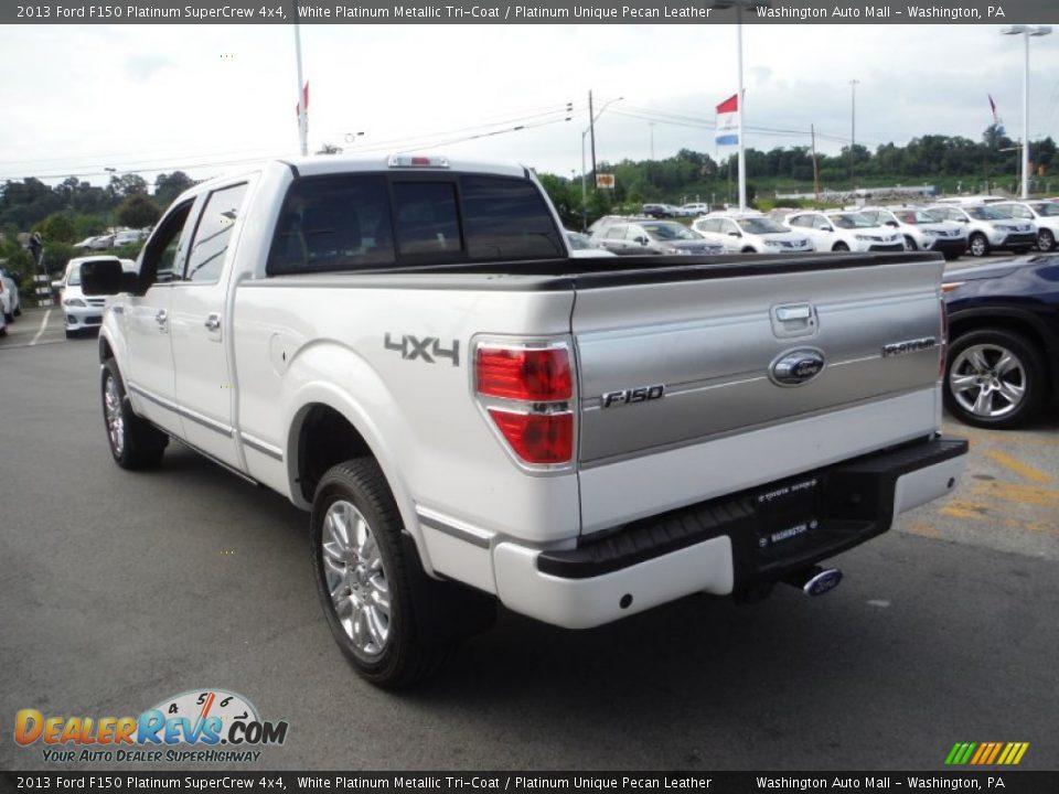 2013 Ford F150 Platinum SuperCrew 4x4 White Platinum Metallic Tri-Coat / Platinum Unique Pecan Leather Photo #6