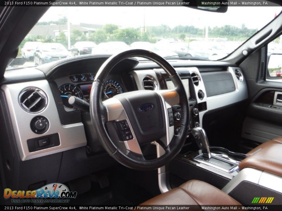 Platinum Unique Pecan Leather Interior - 2013 Ford F150 Platinum SuperCrew 4x4 Photo #12