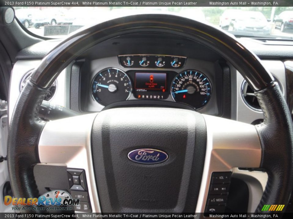2013 Ford F150 Platinum SuperCrew 4x4 White Platinum Metallic Tri-Coat / Platinum Unique Pecan Leather Photo #21