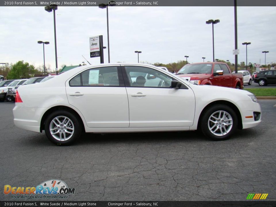 2010 Ford Fusion S White Suede / Medium Light Stone Photo #2