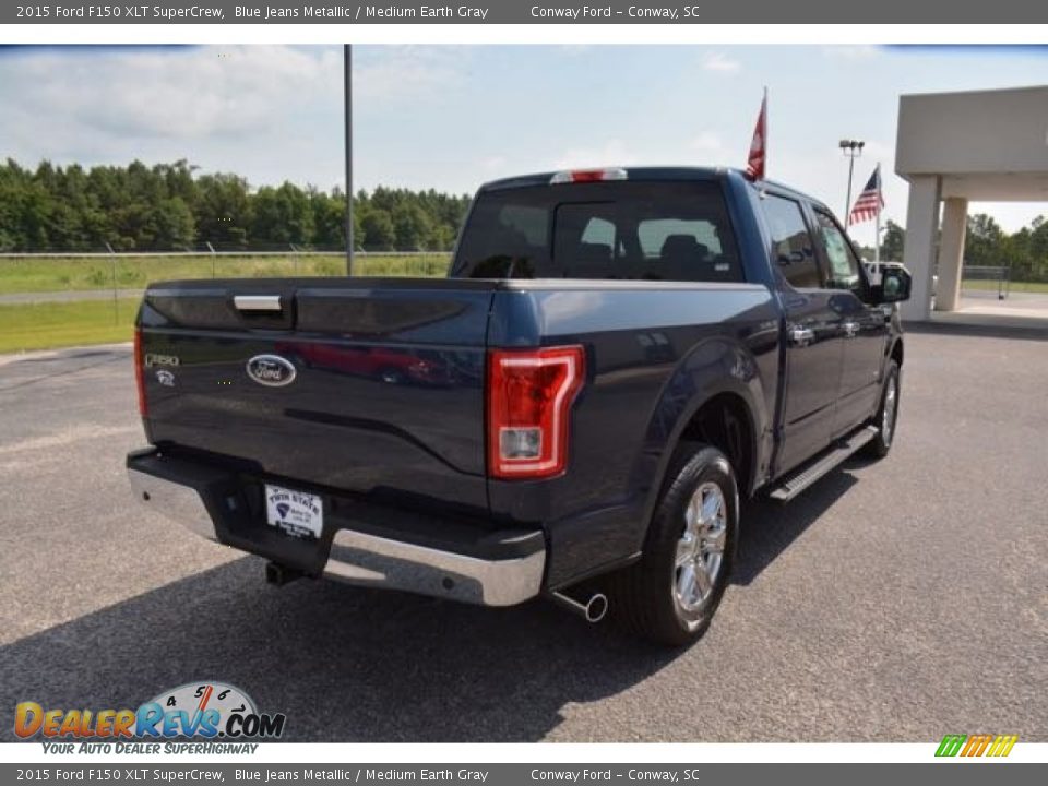 2015 Ford F150 XLT SuperCrew Blue Jeans Metallic / Medium Earth Gray Photo #5