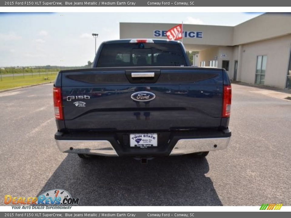 2015 Ford F150 XLT SuperCrew Blue Jeans Metallic / Medium Earth Gray Photo #6
