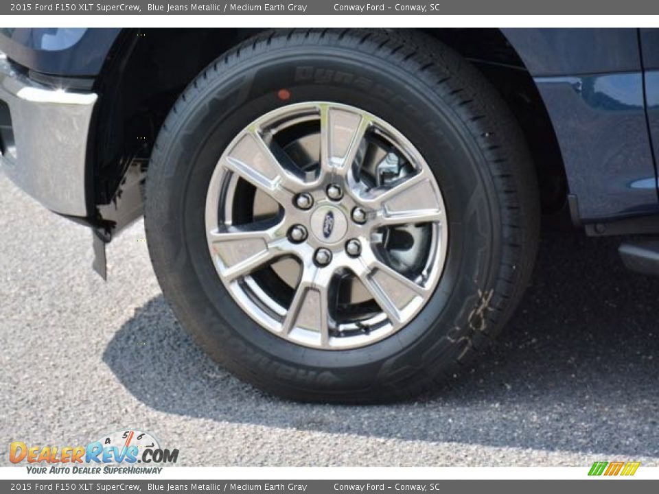 2015 Ford F150 XLT SuperCrew Blue Jeans Metallic / Medium Earth Gray Photo #9