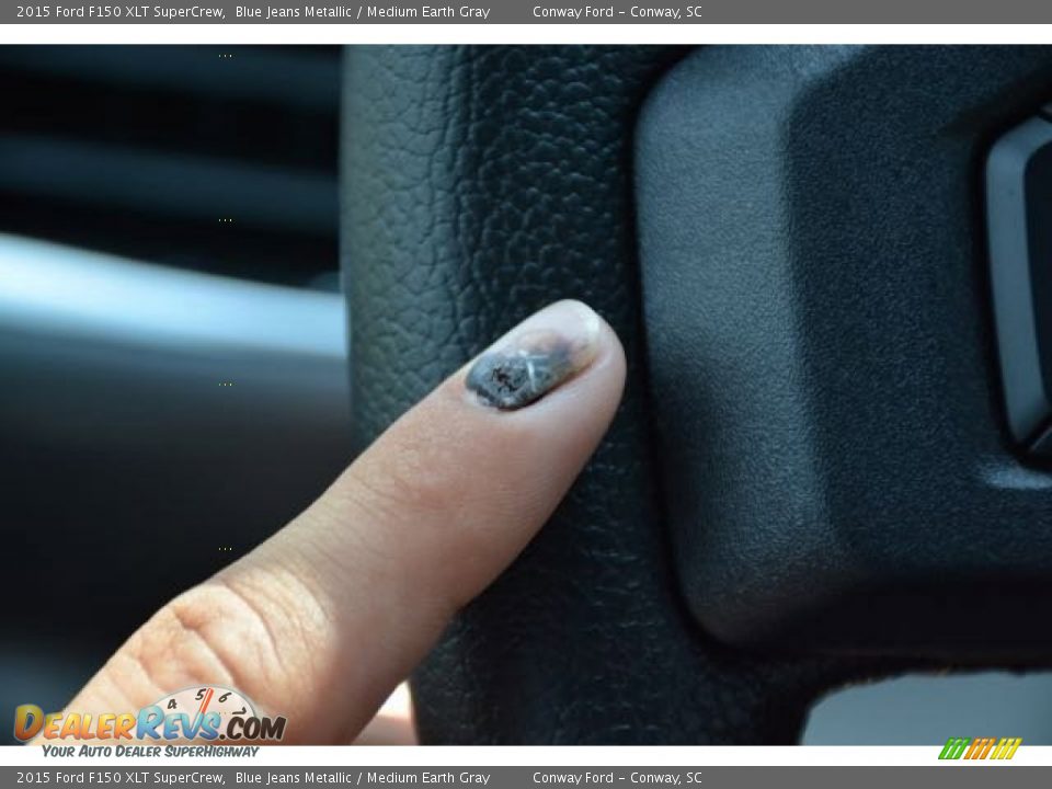 2015 Ford F150 XLT SuperCrew Blue Jeans Metallic / Medium Earth Gray Photo #10