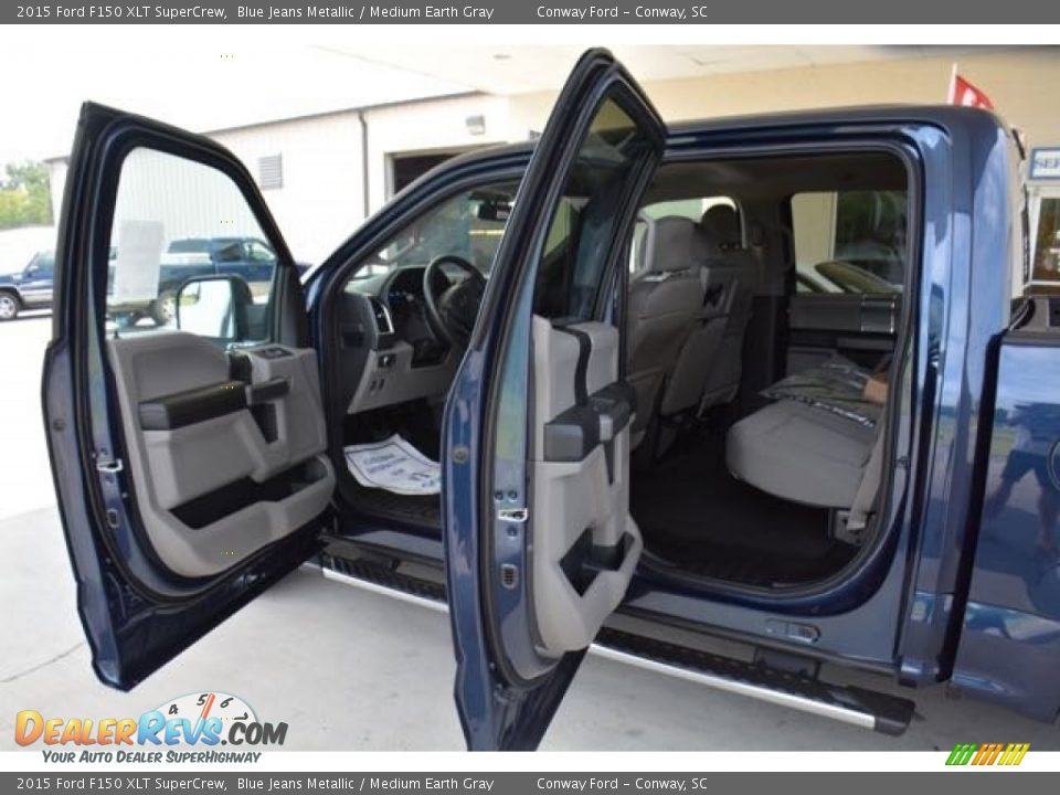 2015 Ford F150 XLT SuperCrew Blue Jeans Metallic / Medium Earth Gray Photo #11
