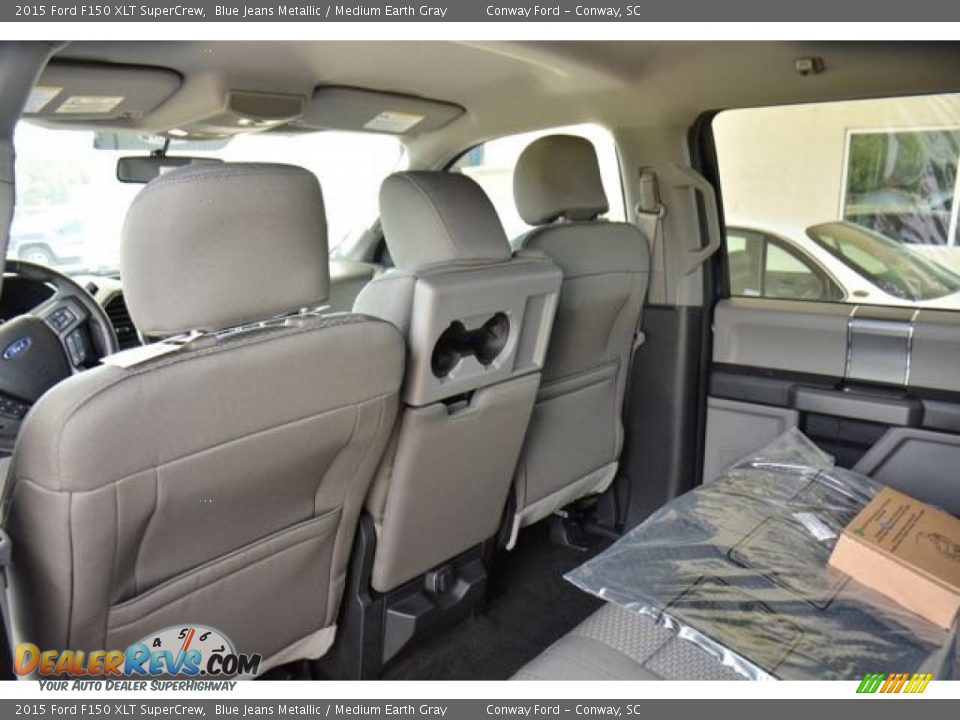 2015 Ford F150 XLT SuperCrew Blue Jeans Metallic / Medium Earth Gray Photo #13