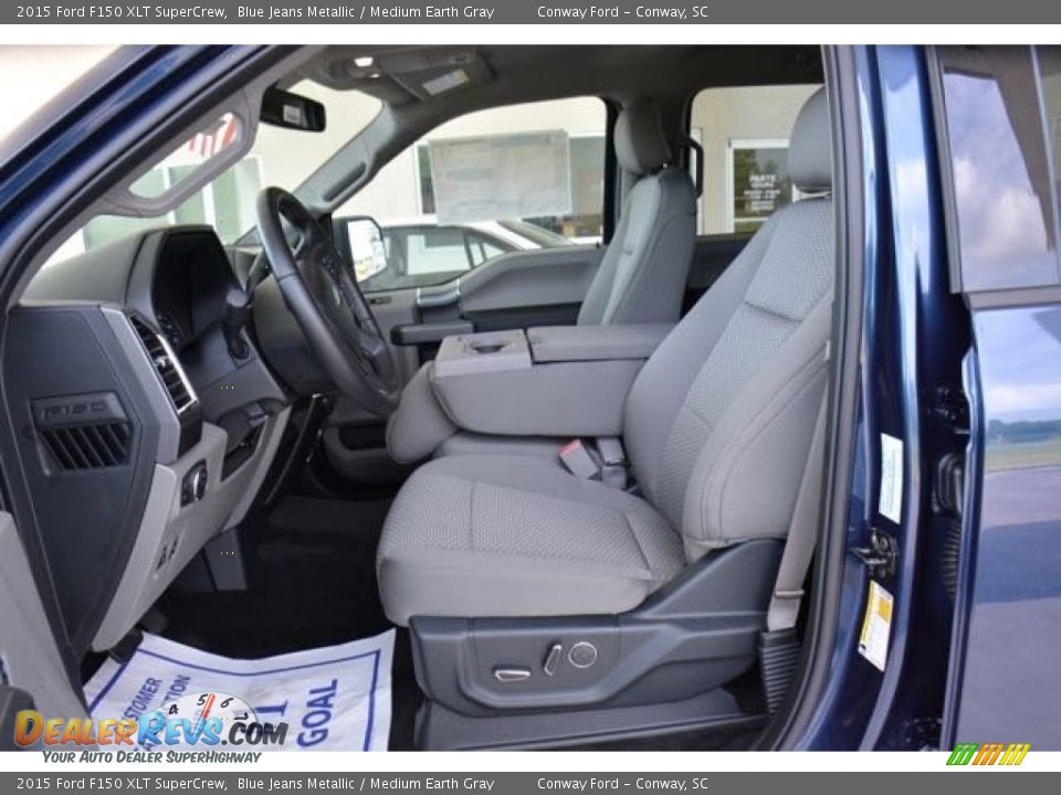 2015 Ford F150 XLT SuperCrew Blue Jeans Metallic / Medium Earth Gray Photo #17