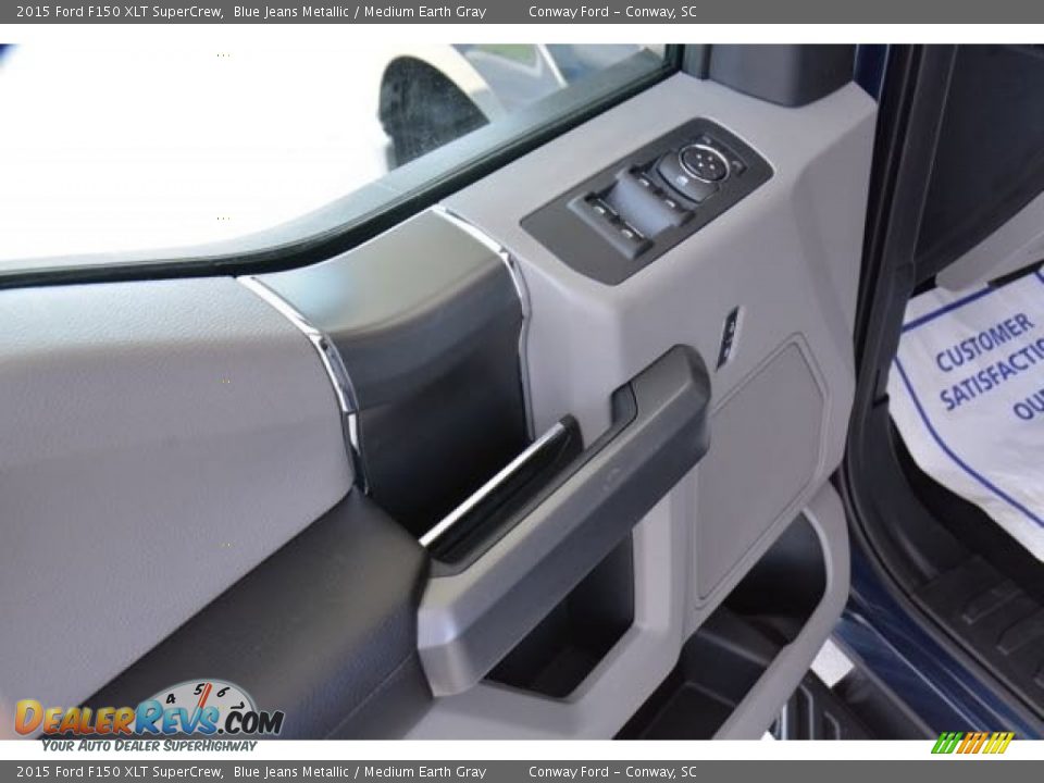 2015 Ford F150 XLT SuperCrew Blue Jeans Metallic / Medium Earth Gray Photo #19