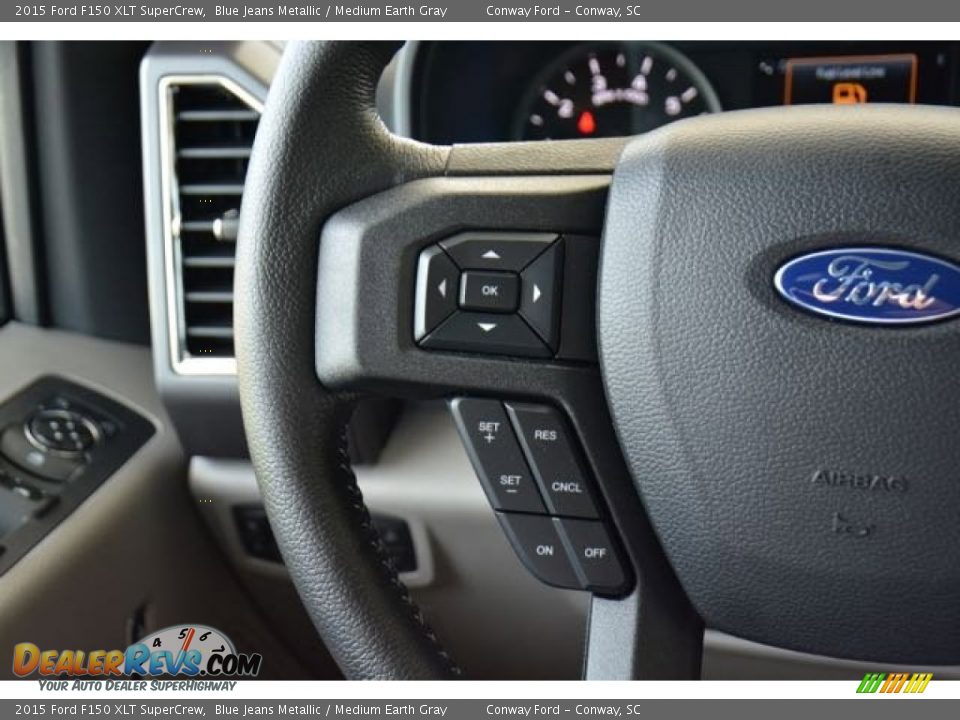 2015 Ford F150 XLT SuperCrew Blue Jeans Metallic / Medium Earth Gray Photo #23