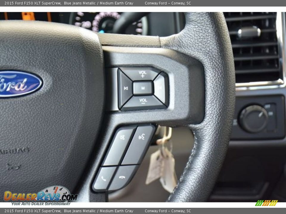 2015 Ford F150 XLT SuperCrew Blue Jeans Metallic / Medium Earth Gray Photo #24