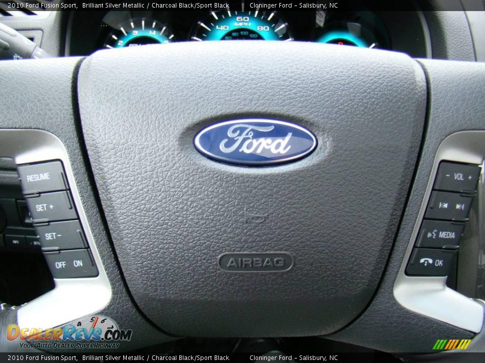 2010 Ford Fusion Sport Brilliant Silver Metallic / Charcoal Black/Sport Black Photo #29