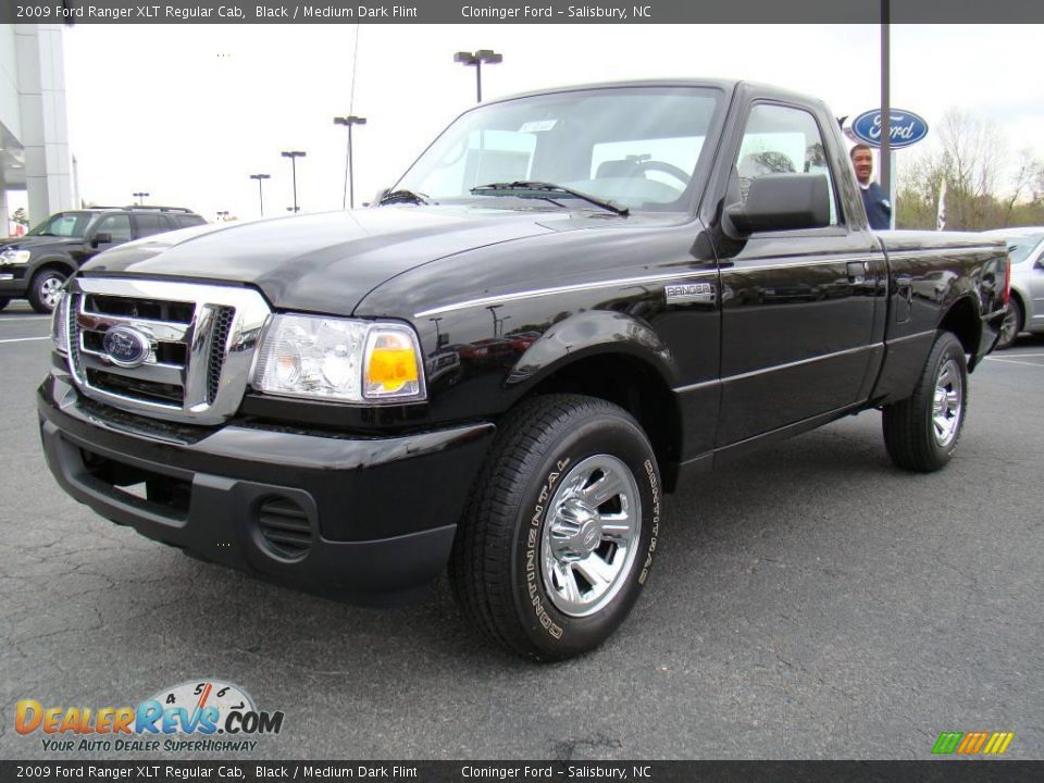 2009 Ford Ranger XLT Regular Cab Black / Medium Dark Flint Photo #6