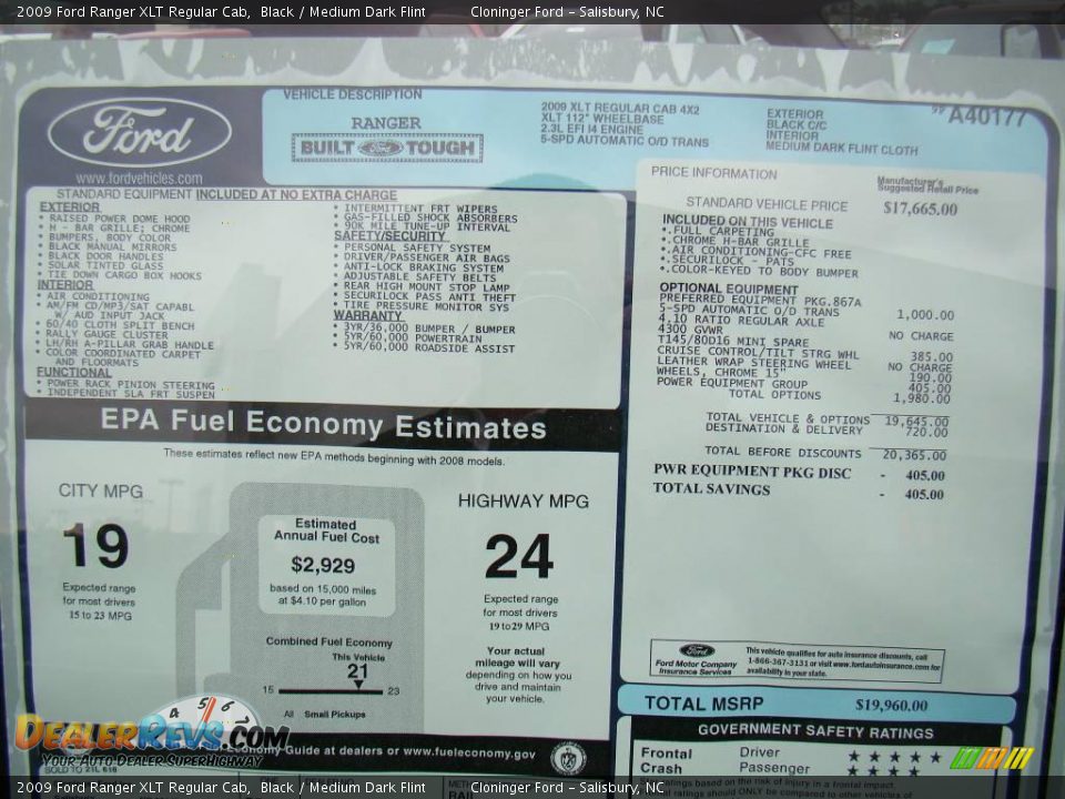 2009 Ford Ranger XLT Regular Cab Black / Medium Dark Flint Photo #12