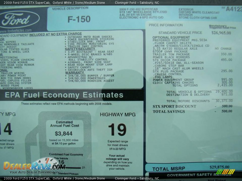 2009 Ford F150 STX SuperCab Oxford White / Stone/Medium Stone Photo #14