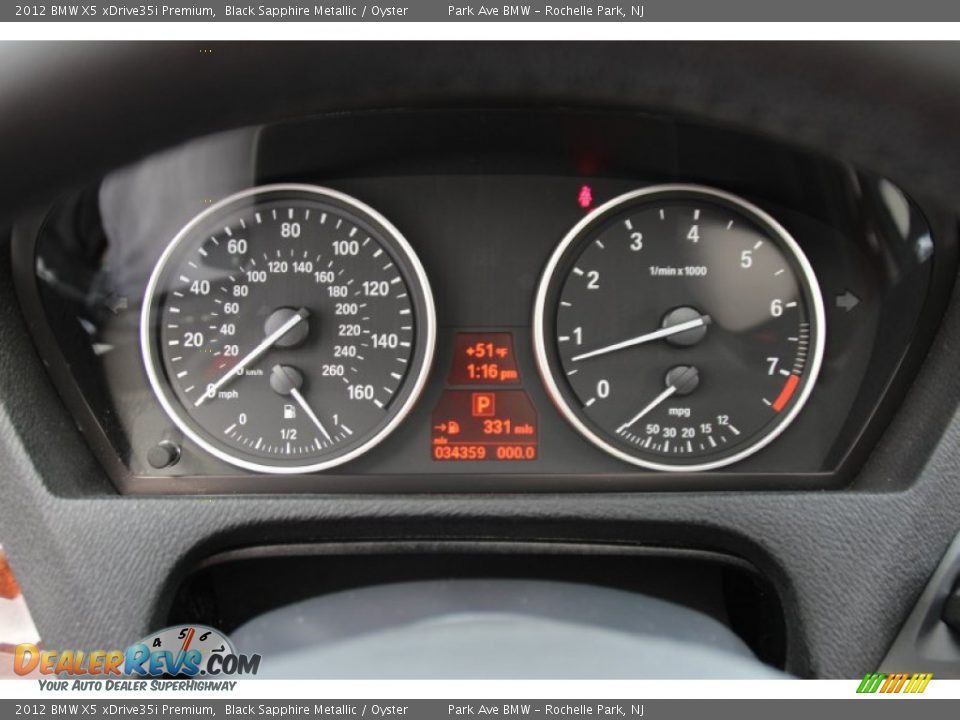 2012 BMW X5 xDrive35i Premium Black Sapphire Metallic / Oyster Photo #22