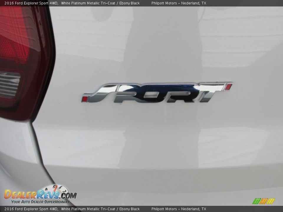 2016 Ford Explorer Sport 4WD White Platinum Metallic Tri-Coat / Ebony Black Photo #13