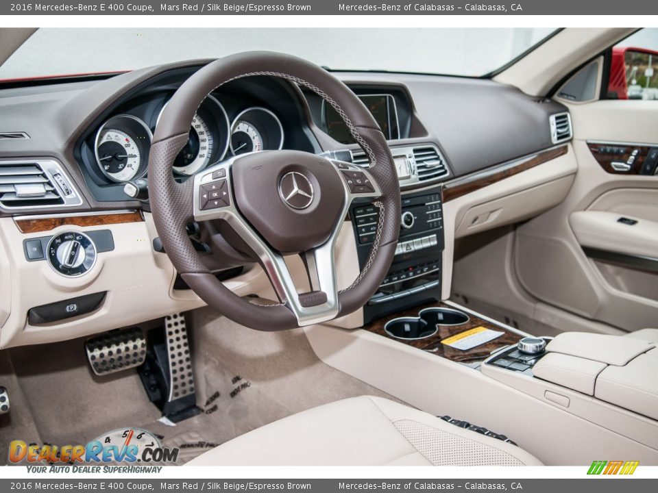 Silk Beige/Espresso Brown Interior - 2016 Mercedes-Benz E 400 Coupe Photo #5