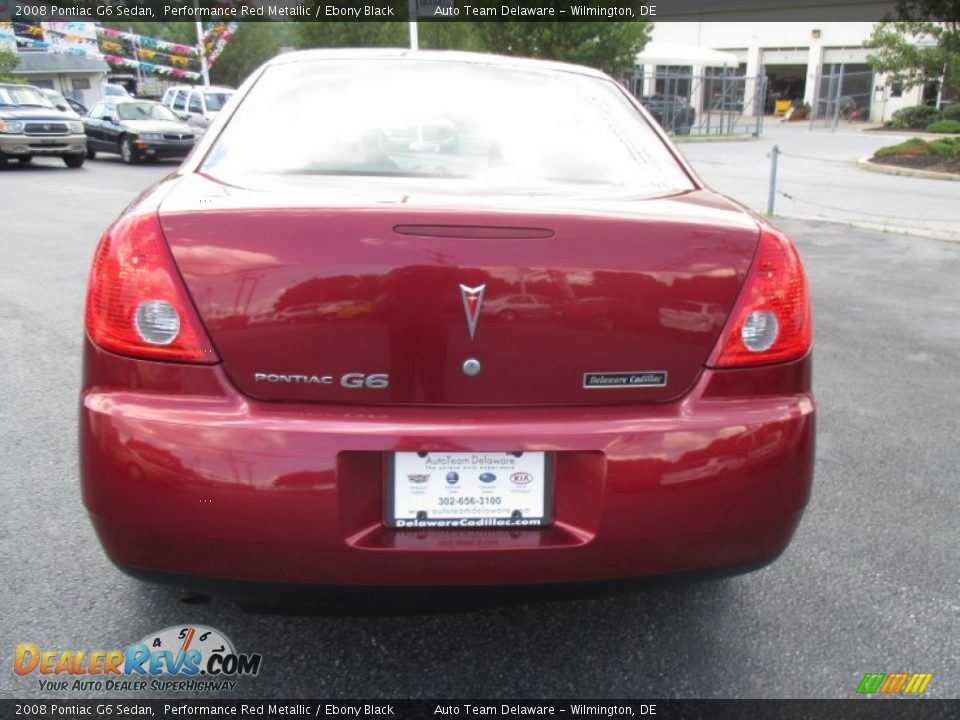 2008 Pontiac G6 Sedan Performance Red Metallic / Ebony Black Photo #5