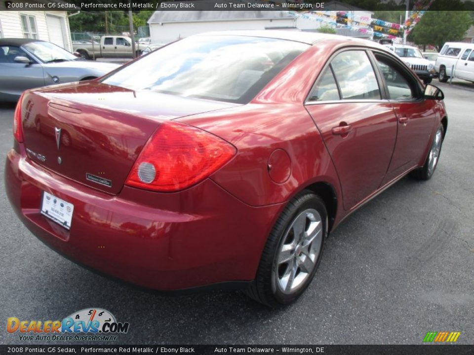 2008 Pontiac G6 Sedan Performance Red Metallic / Ebony Black Photo #6