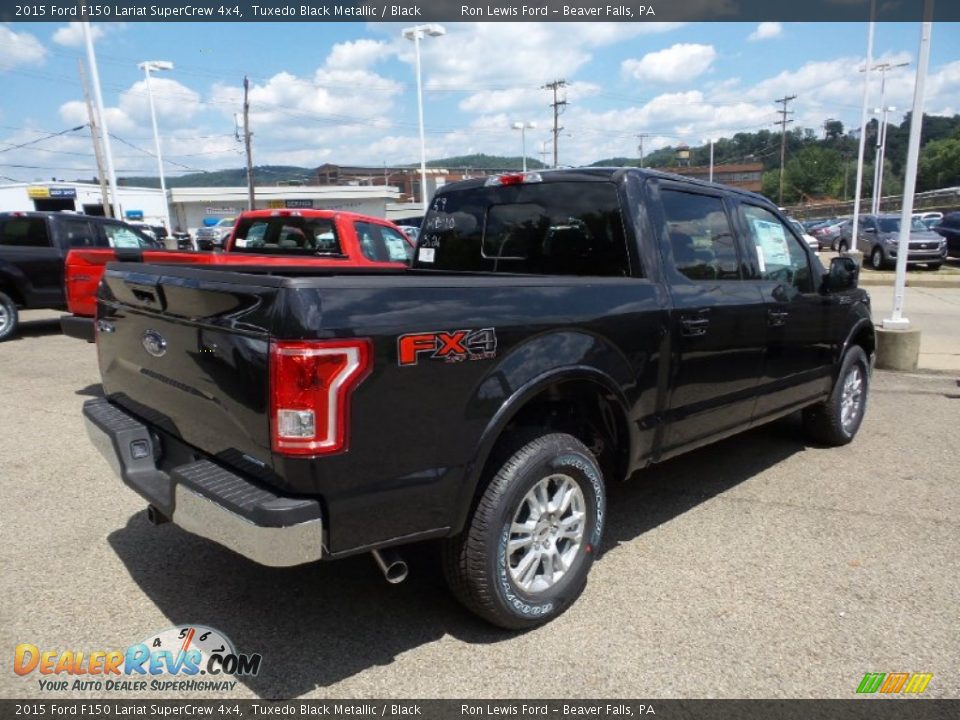 2015 Ford F150 Lariat SuperCrew 4x4 Tuxedo Black Metallic / Black Photo #3
