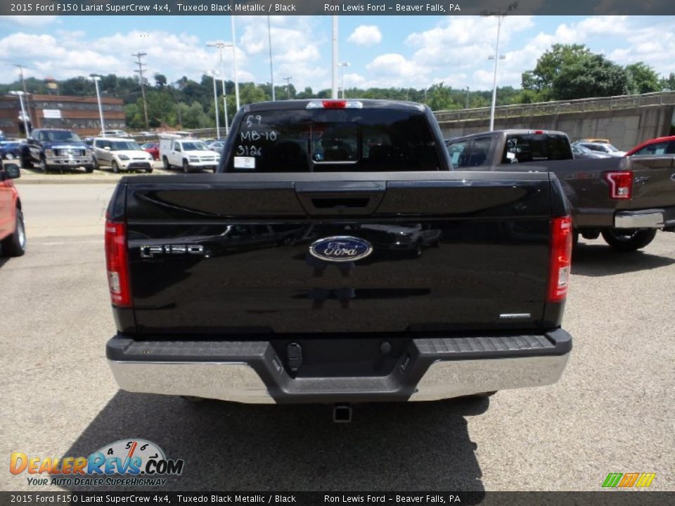 2015 Ford F150 Lariat SuperCrew 4x4 Tuxedo Black Metallic / Black Photo #4