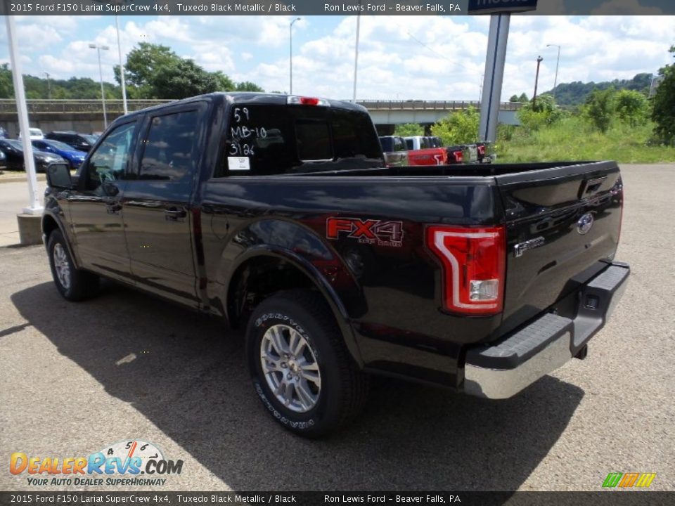 2015 Ford F150 Lariat SuperCrew 4x4 Tuxedo Black Metallic / Black Photo #6