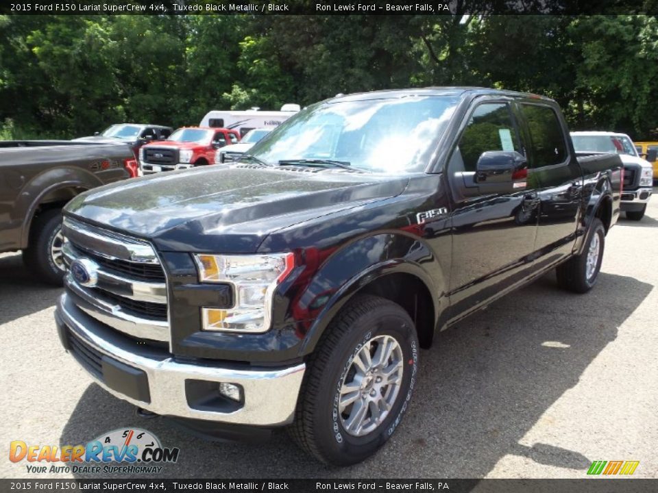 2015 Ford F150 Lariat SuperCrew 4x4 Tuxedo Black Metallic / Black Photo #8