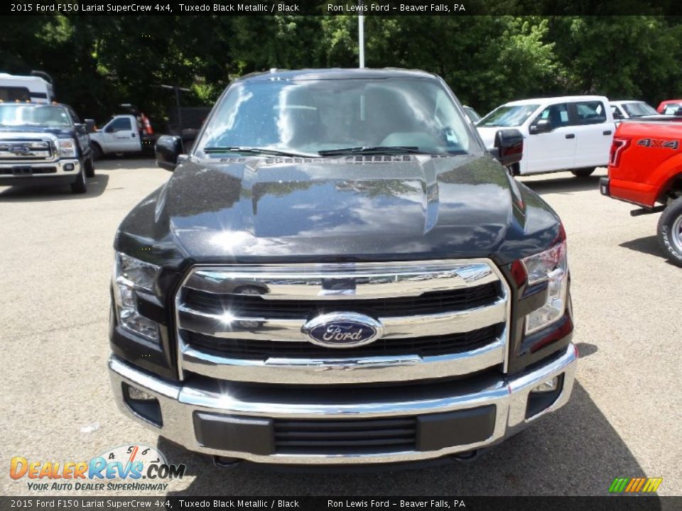 2015 Ford F150 Lariat SuperCrew 4x4 Tuxedo Black Metallic / Black Photo #9