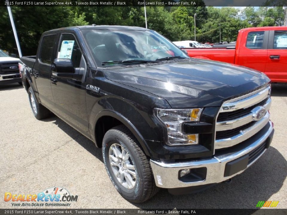 2015 Ford F150 Lariat SuperCrew 4x4 Tuxedo Black Metallic / Black Photo #10