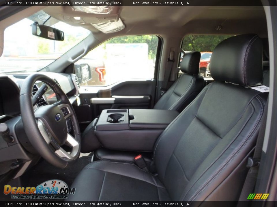 2015 Ford F150 Lariat SuperCrew 4x4 Tuxedo Black Metallic / Black Photo #12