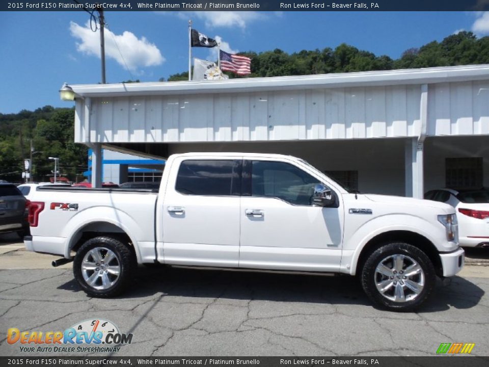 2015 Ford F150 Platinum SuperCrew 4x4 White Platinum Tricoat / Platinum Brunello Photo #1
