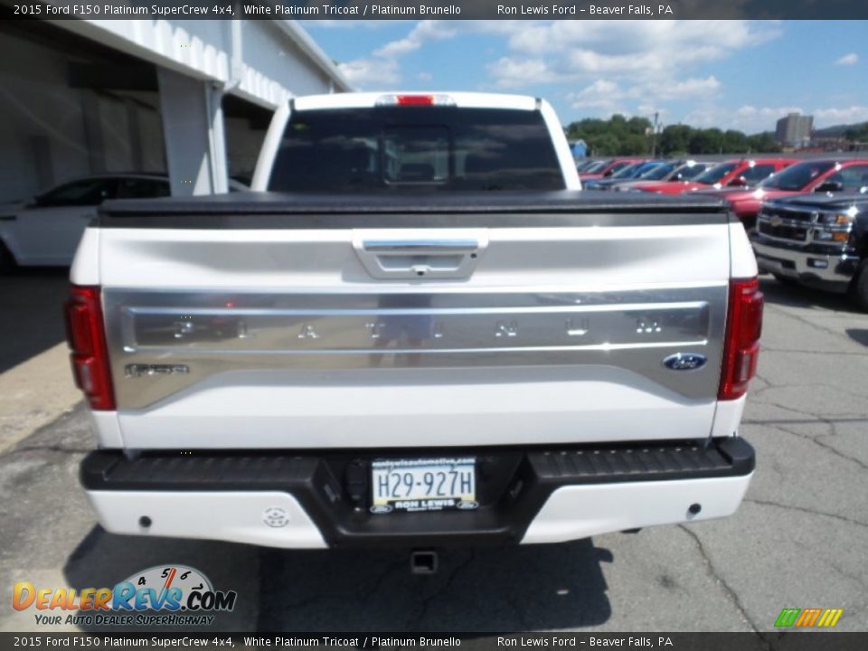 2015 Ford F150 Platinum SuperCrew 4x4 White Platinum Tricoat / Platinum Brunello Photo #4