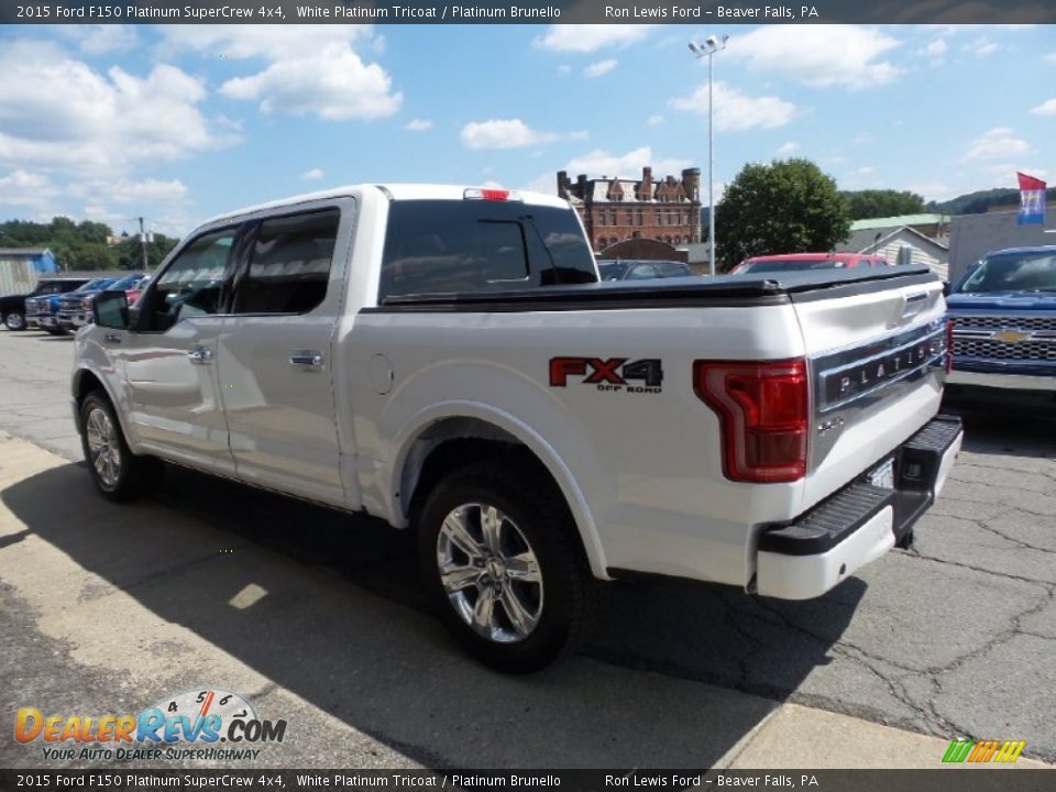 2015 Ford F150 Platinum SuperCrew 4x4 White Platinum Tricoat / Platinum Brunello Photo #6