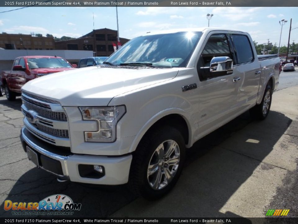 2015 Ford F150 Platinum SuperCrew 4x4 White Platinum Tricoat / Platinum Brunello Photo #8