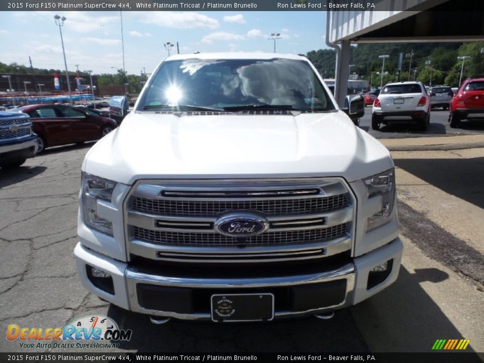 2015 Ford F150 Platinum SuperCrew 4x4 White Platinum Tricoat / Platinum Brunello Photo #9