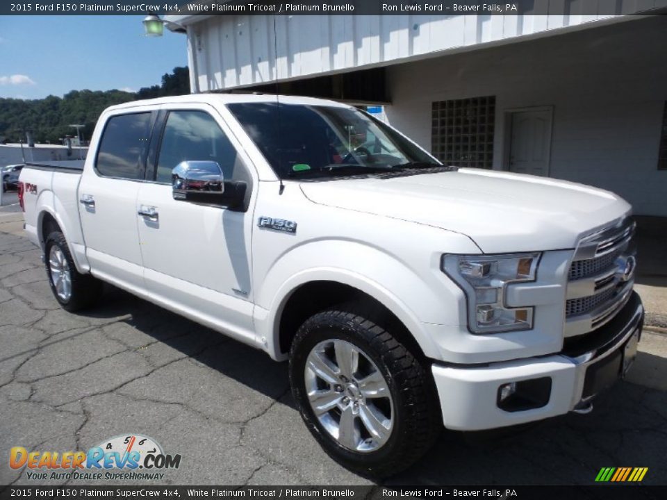 2015 Ford F150 Platinum SuperCrew 4x4 White Platinum Tricoat / Platinum Brunello Photo #10