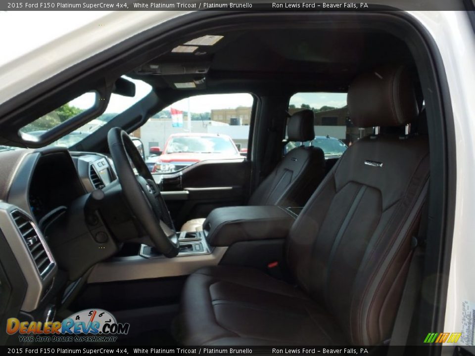2015 Ford F150 Platinum SuperCrew 4x4 White Platinum Tricoat / Platinum Brunello Photo #12