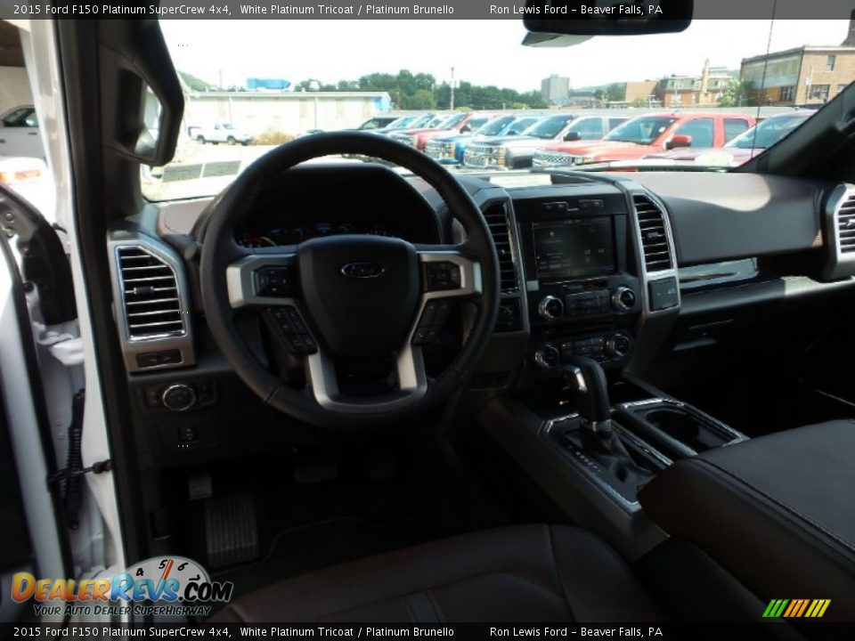 2015 Ford F150 Platinum SuperCrew 4x4 White Platinum Tricoat / Platinum Brunello Photo #14