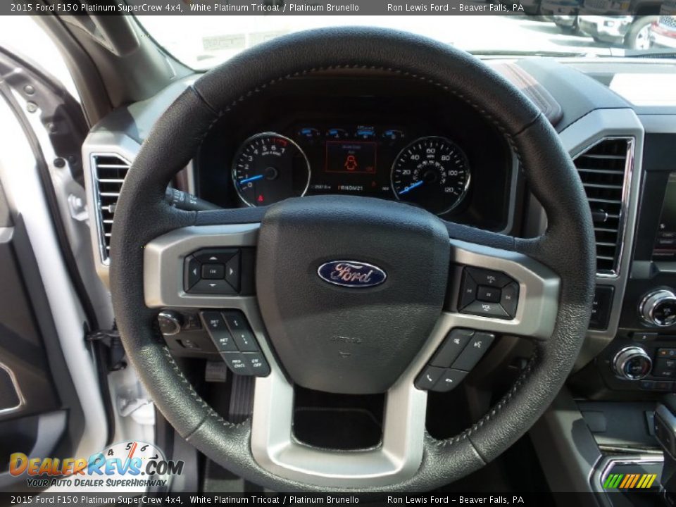 2015 Ford F150 Platinum SuperCrew 4x4 White Platinum Tricoat / Platinum Brunello Photo #17