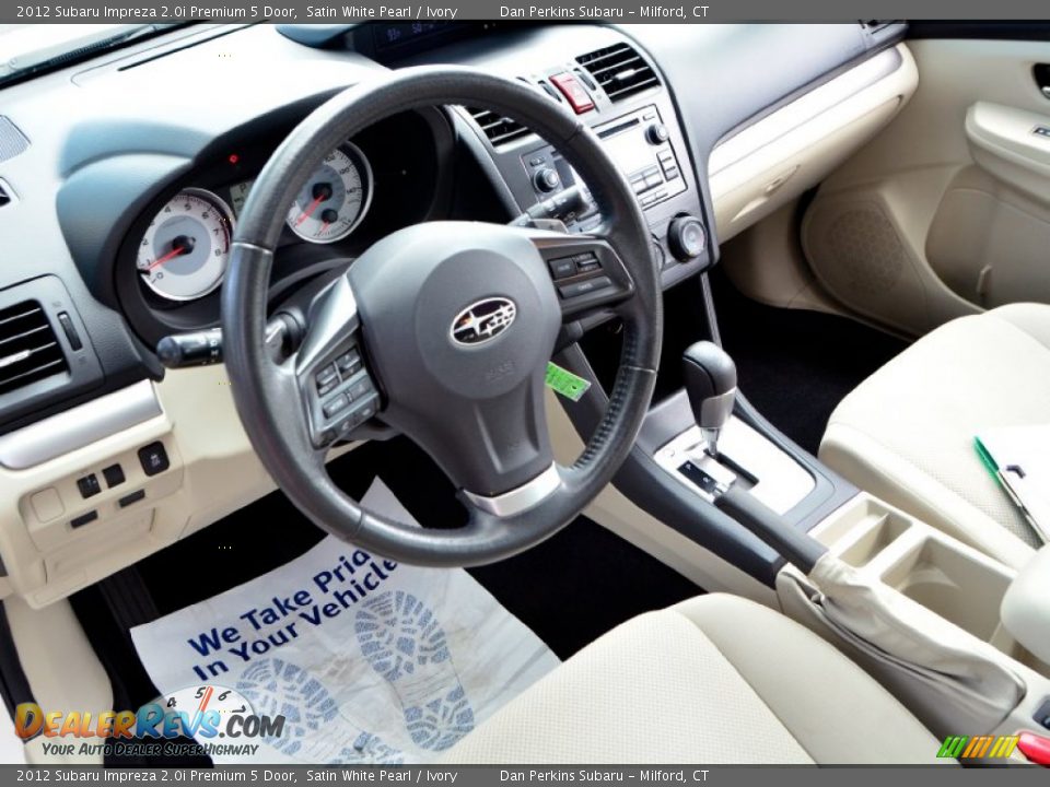 2012 Subaru Impreza 2.0i Premium 5 Door Satin White Pearl / Ivory Photo #5