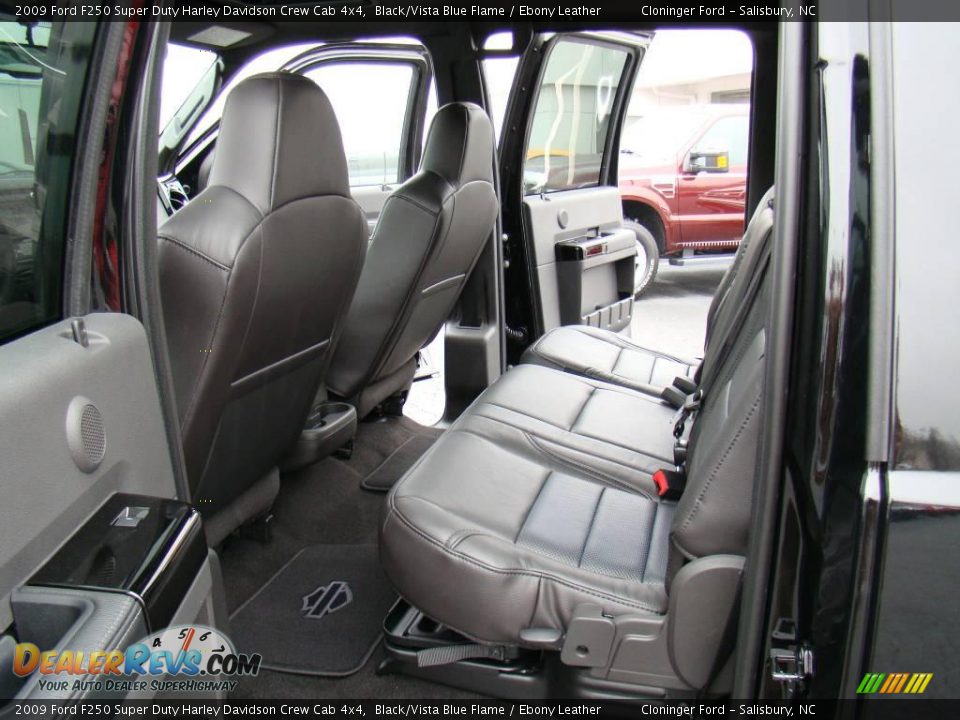 2009 Ford F250 Super Duty Harley Davidson Crew Cab 4x4 Black/Vista Blue Flame / Ebony Leather Photo #10