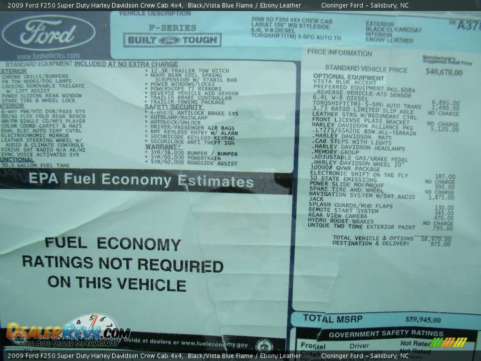 2009 Ford F250 Super Duty Harley Davidson Crew Cab 4x4 Black/Vista Blue Flame / Ebony Leather Photo #15
