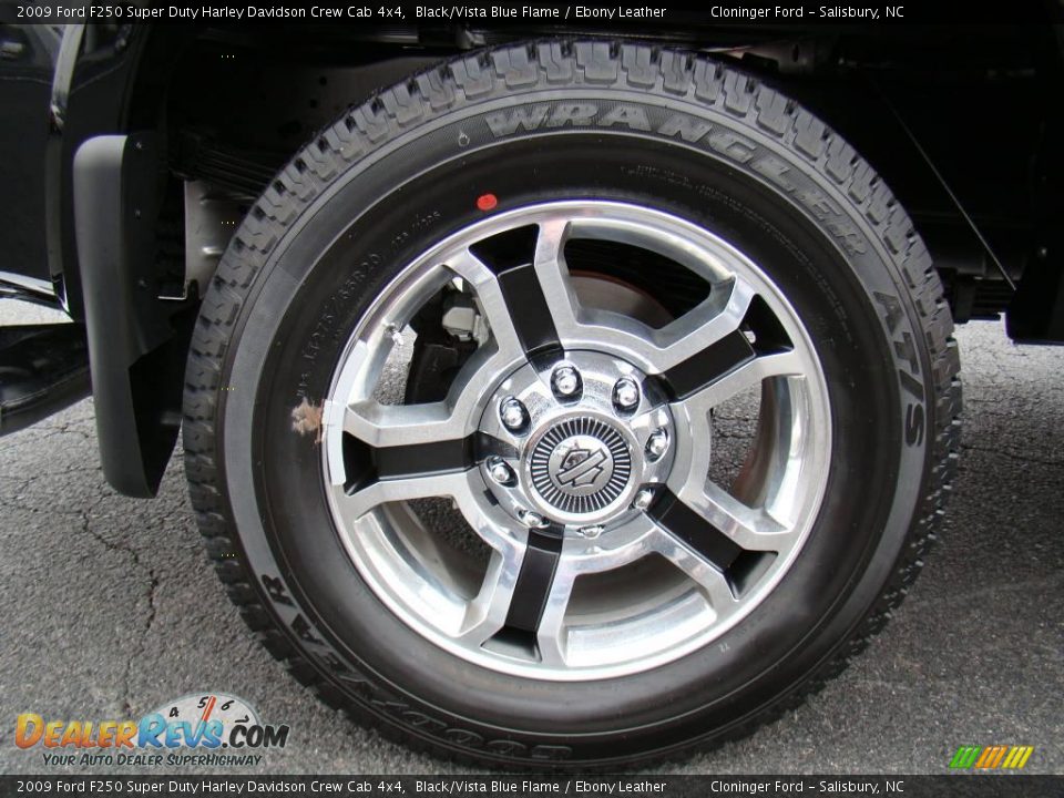 2009 Ford F250 Super Duty Harley Davidson Crew Cab 4x4 Black/Vista Blue Flame / Ebony Leather Photo #19