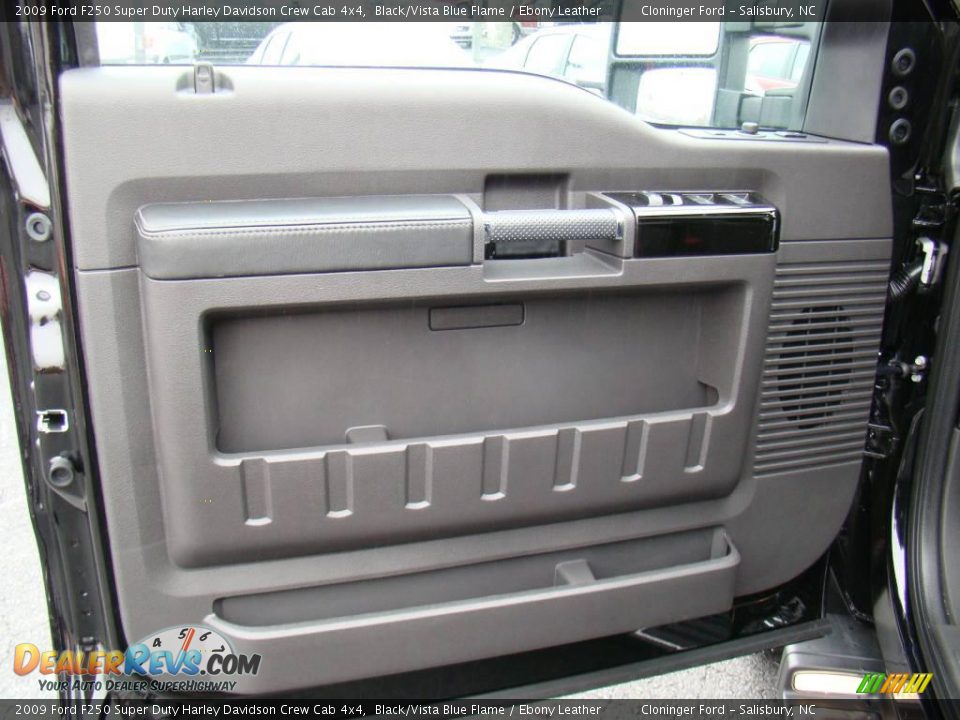 2009 Ford F250 Super Duty Harley Davidson Crew Cab 4x4 Black/Vista Blue Flame / Ebony Leather Photo #24