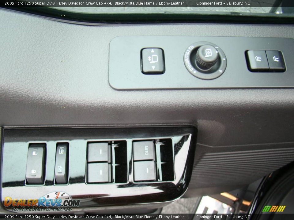 2009 Ford F250 Super Duty Harley Davidson Crew Cab 4x4 Black/Vista Blue Flame / Ebony Leather Photo #25