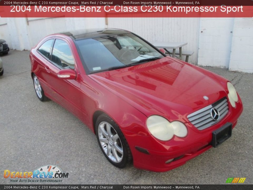 2004 Mercedes-Benz C 230 Kompressor Coupe Mars Red / Charcoal Photo #1