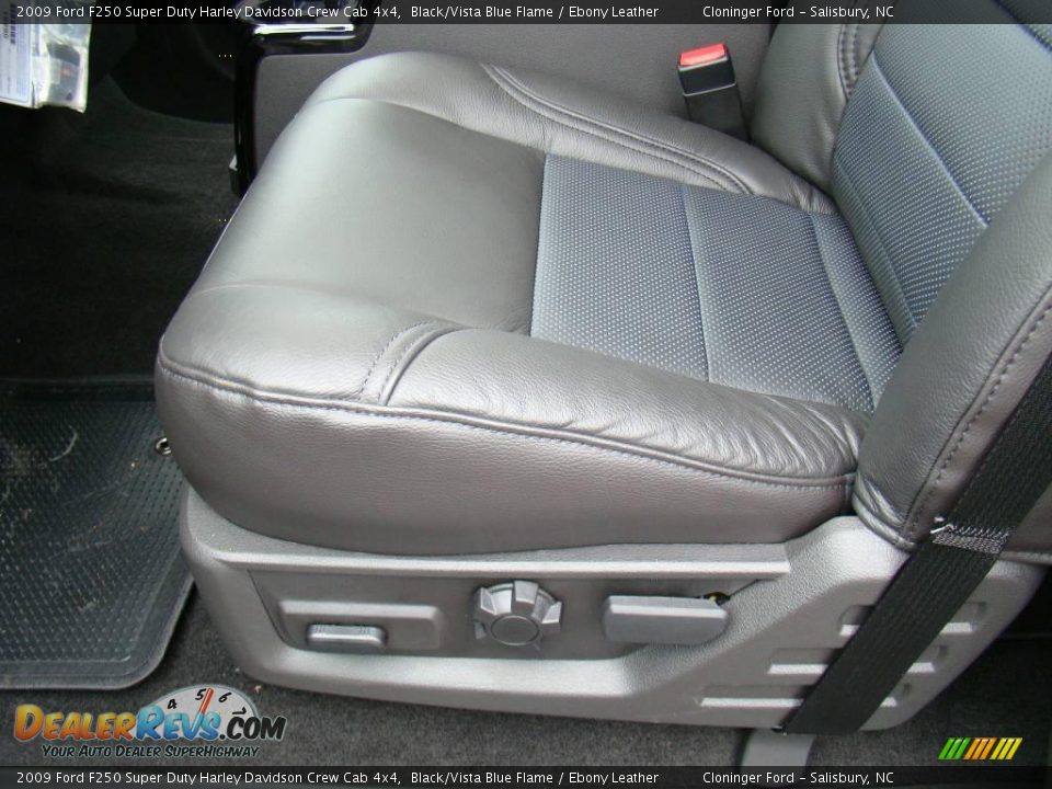 2009 Ford F250 Super Duty Harley Davidson Crew Cab 4x4 Black/Vista Blue Flame / Ebony Leather Photo #26