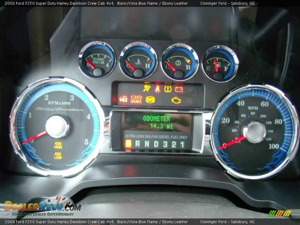 2009 Ford F250 Super Duty Harley Davidson Crew Cab 4x4 Black/Vista Blue Flame / Ebony Leather Photo #28