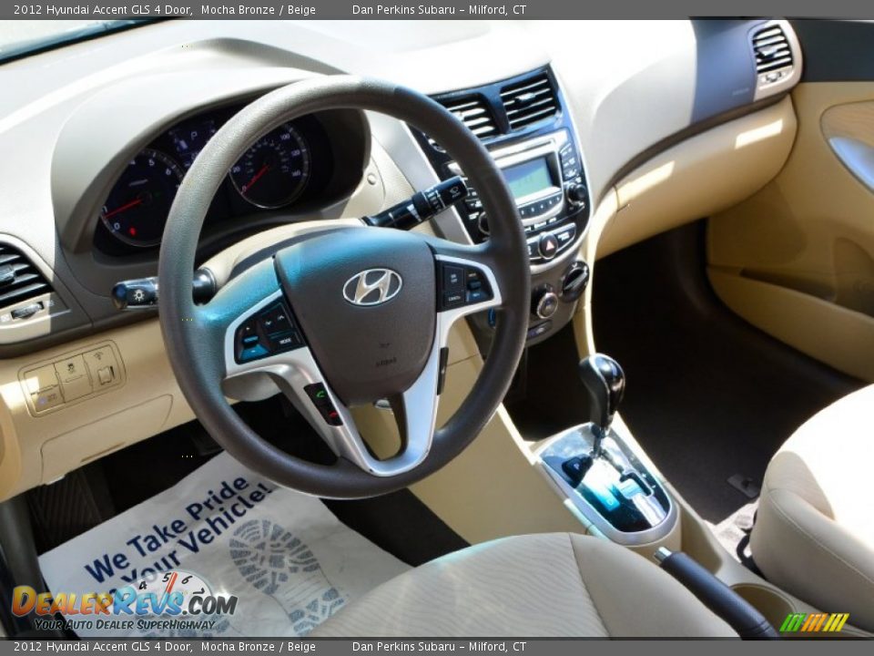 2012 Hyundai Accent GLS 4 Door Mocha Bronze / Beige Photo #5
